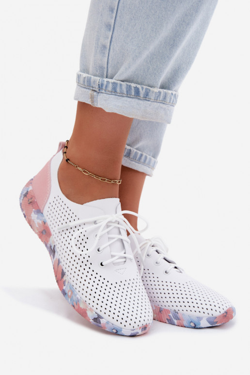 Oda batai Moteriškas su raišteliais su platforma Artiker 58C0587 Baltos-rožinės spalvos