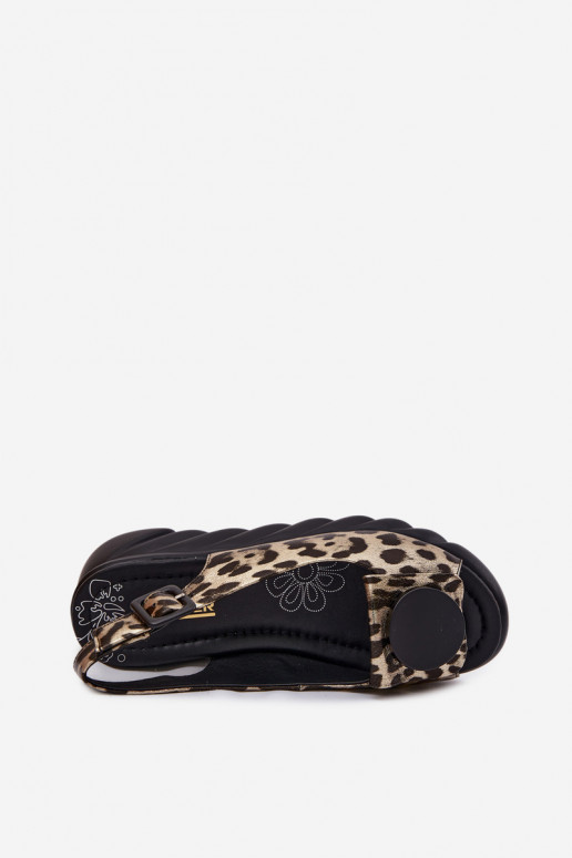 Oda Platforminės basutės su leopardo kailio raštais Artiker 58C059 aukso spalvos