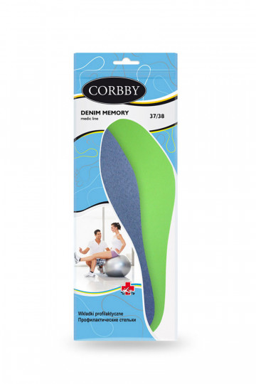 CORBBY DENIM MEMORY vidpadžiai su formos atmintimi