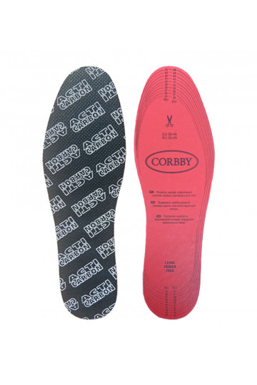 CORBBY ACTI INSOLE vidpadžiai su aktyvuota anglimi 36-46 2