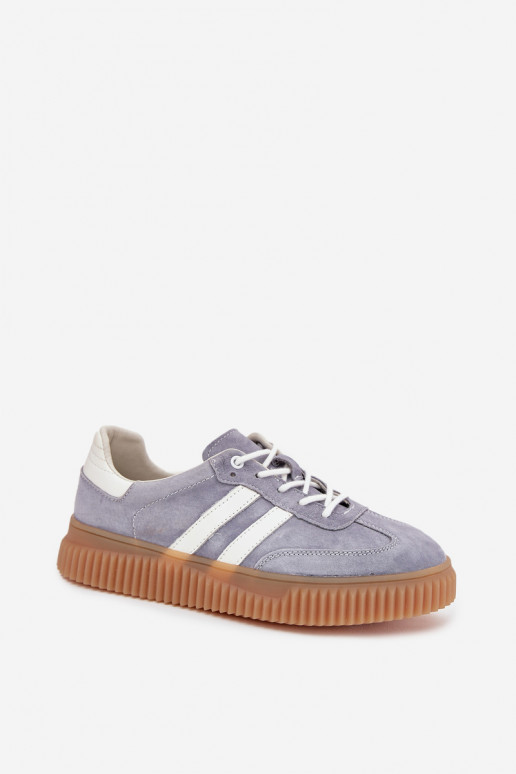 iš zomšos Sneakers modelio batai Moteriškas su platforma mėlynos spalvos Tai turirisae
