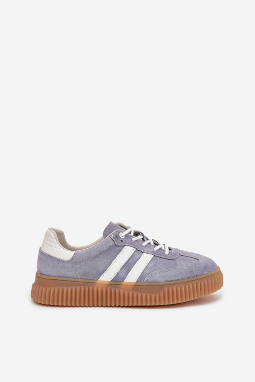 iš zomšos Sneakers modelio batai Moteriškas su platforma mėlynos spalvos Tai turirisae