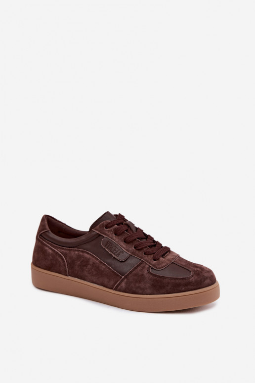 Zomšo sneakers modelio moteriškas batai Vinceza 7933 šokolado spalvos