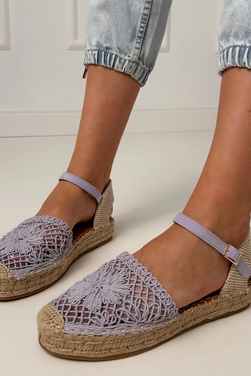 Violetinės ažūrinės espadrilės basutės Santos