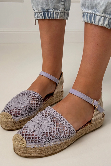 Violetinės ažūrinės espadrilės basutės Santos 2