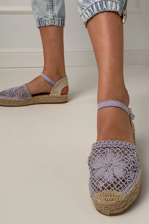 Violetinės ažūrinės espadrilės basutės Santos