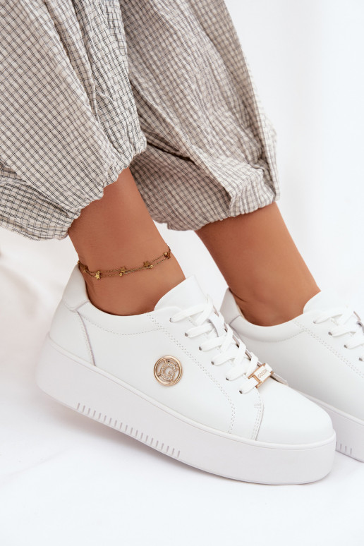 Oda Sneakers modelio batai Moteriškas su platforma baltos spalvos Dainty