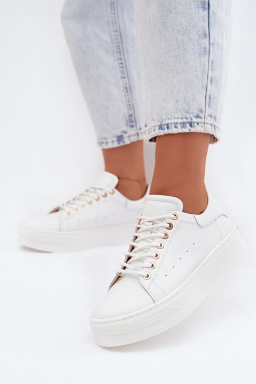 Oda Sneakers modelio batai Moteriškas su platforma Zazoo N408S7 baltos spalvos