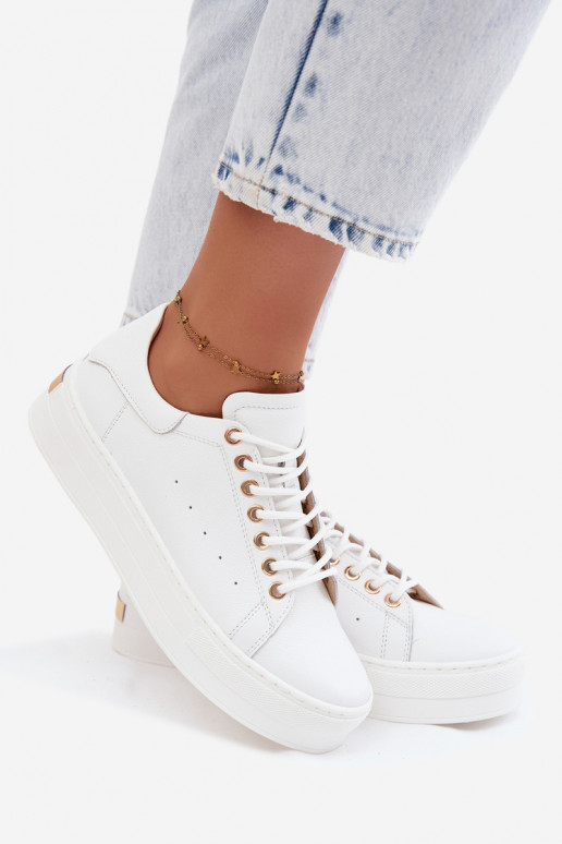 Oda Sneakers modelio batai Moteriškas su platforma Zazoo N408S7 baltos spalvos