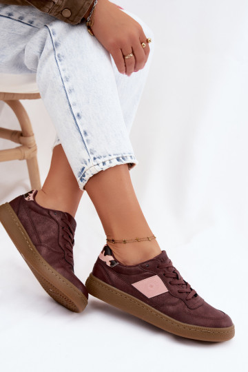 Blizgantys sportbačiai moterims Big Star UU274016 bordo spalvos