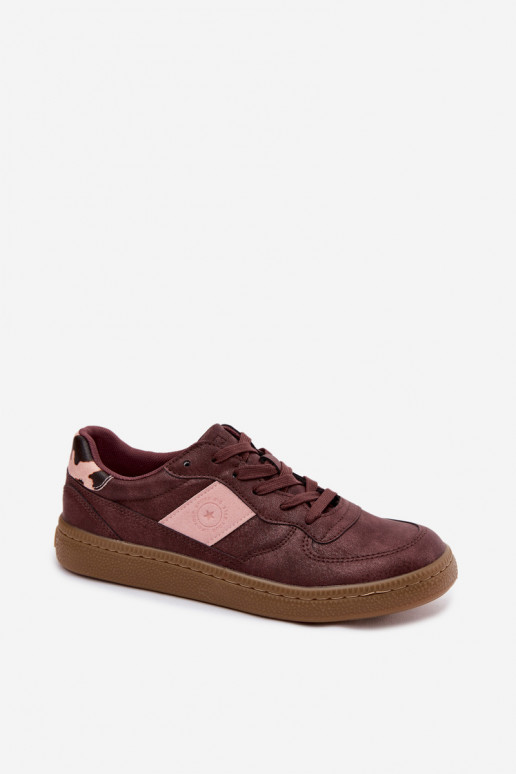 Blizgantys sportbačiai moterims Big Star UU274016 bordo spalvos
