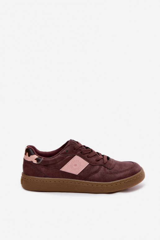 Blizgantys sportbačiai moterims Big Star UU274016 bordo spalvos