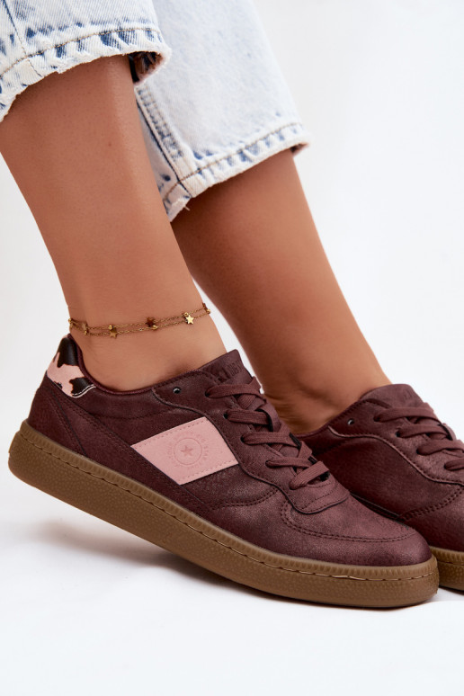 Blizgantys sportbačiai moterims Big Star UU274016 bordo spalvos