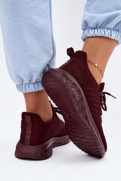 Įsispiriami sportiniai bateliai moterims Big Star UU274053 bordo spalvos