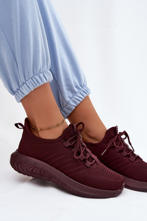 Įsispiriami sportiniai bateliai moterims Big Star UU274053 bordo spalvos
