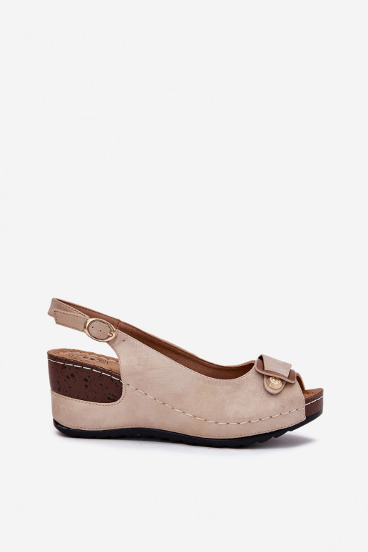 Moteriškas Lengvos platforminės basutės Comfort Shoes smėlio spalvos-aukso spalvos Efravia