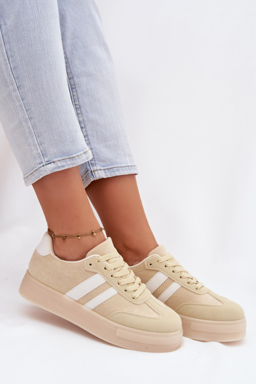 Geltonos spalvos sportbačiai su platforma Giselia
