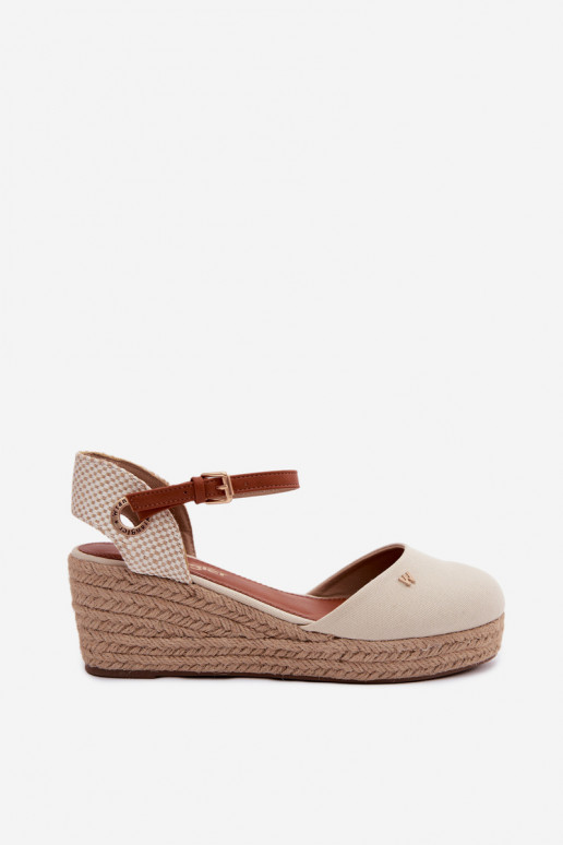 Smėlio spalvos espadrilės su platforma