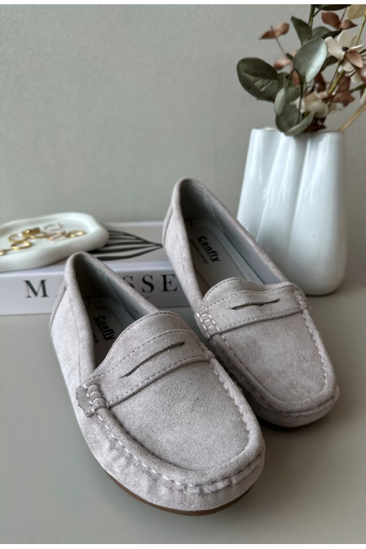 Elegantiški violetinės spalvos zomšiniai mokasinai Lenvie