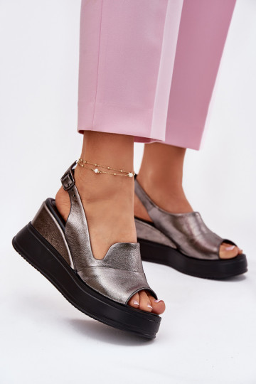 Moteriškos pilkos spalvos platforminės basutės Artiker 54C0402 2