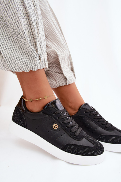 Sneakers modelio batai Moteriškas Su dekoracija juodos spalvos Soothe