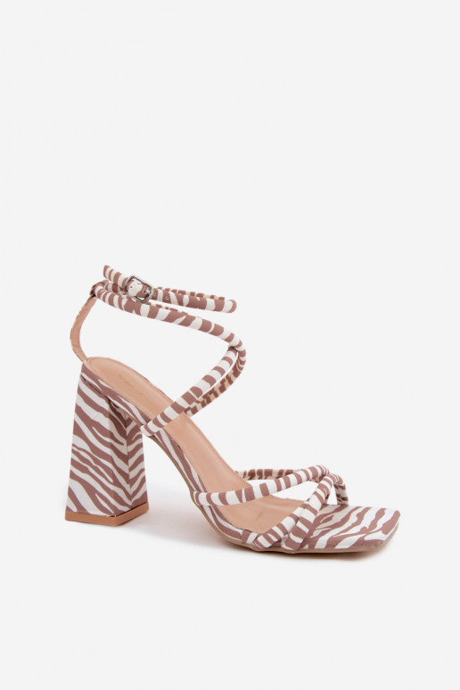 Aukštakulniai sandalai smėlio spalvos Zebra Josette