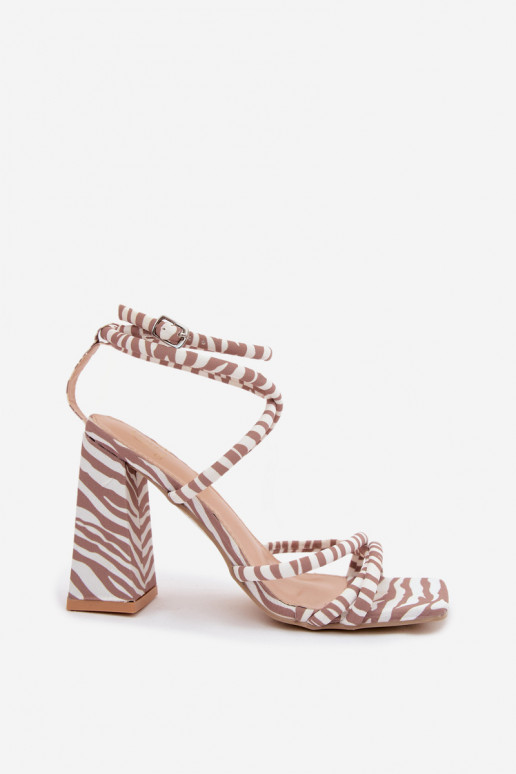 Aukštakulniai sandalai smėlio spalvos Zebra Josette