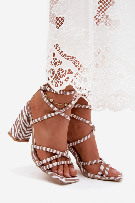 Aukštakulniai sandalai smėlio spalvos Zebra Josette