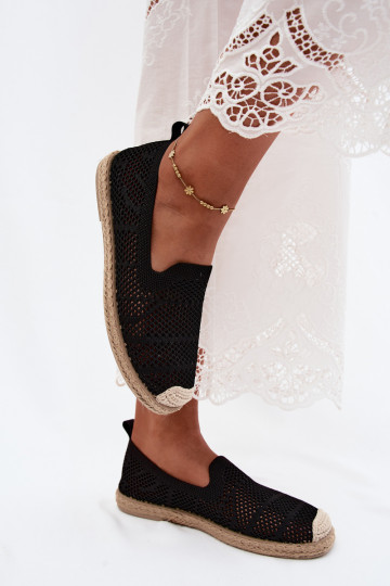 Juodos ažūrinės espadrilės Candessa