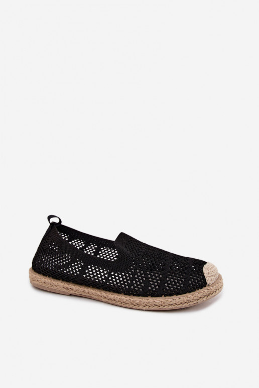 Juodos ažūrinės espadrilės Candessa
