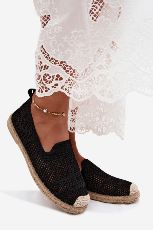 Juodos ažūrinės espadrilės Candessa