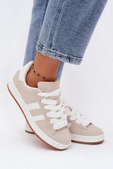 Sneakers modelio batai Moteriškas su juostelėmis Žemas smėlio spalvos Cascade 2