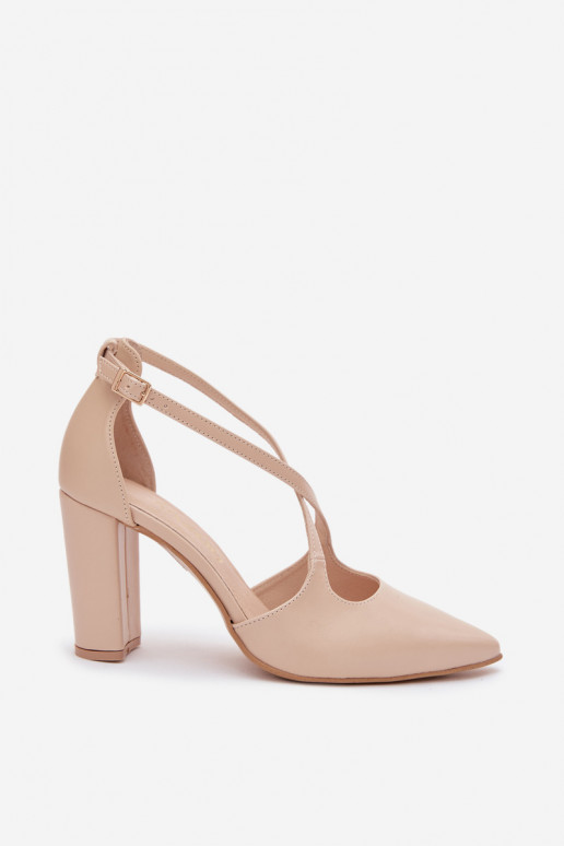 Bateliai su kulniukais su juostelėmis Zazoo 1053 smėlio spalvos