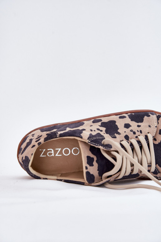 Rudos-smėlio spalvos dirbtinės zomšos laisvalaikio batai Barefoot Zazoo N1120