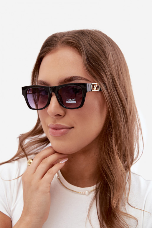 Akiniai nuo saulės moteriški su UV filtru juodos spalvos