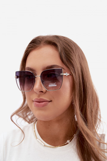 Akiniai nuo saulės berėmiai katės akių tipo su UV 400 filtru tamsiai mėlynos spalvos