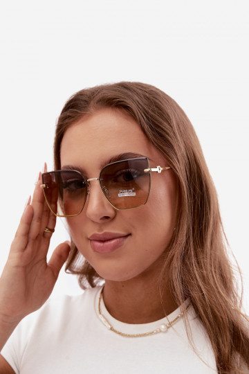 Akiniai nuo saulės berėmiai katės akių tipo su UV 400 filtru geltonos spalvos