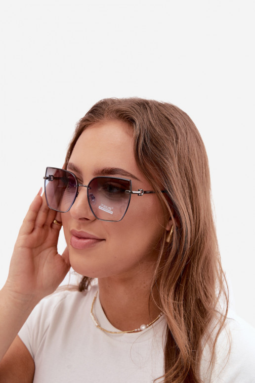 Akiniai nuo saulės berėmiai katės akių tipo su UV 400 filtru mėlynos spalvos