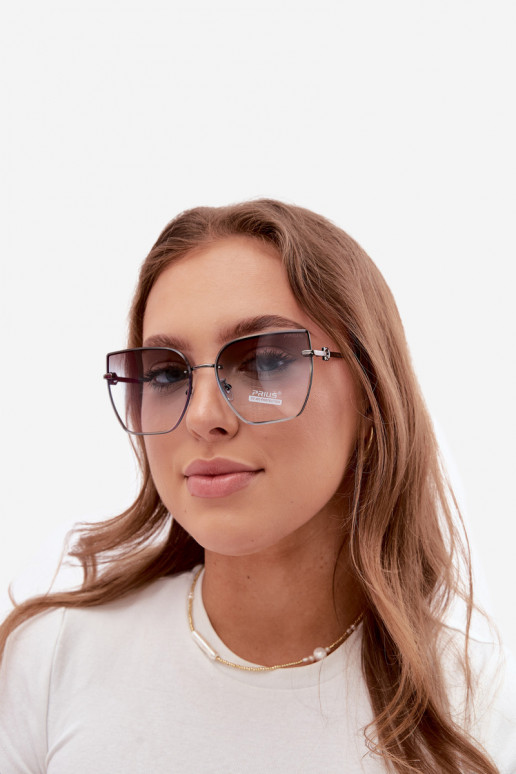 Akiniai nuo saulės berėmiai katės akių tipo su UV 400 filtru mėlynos spalvos