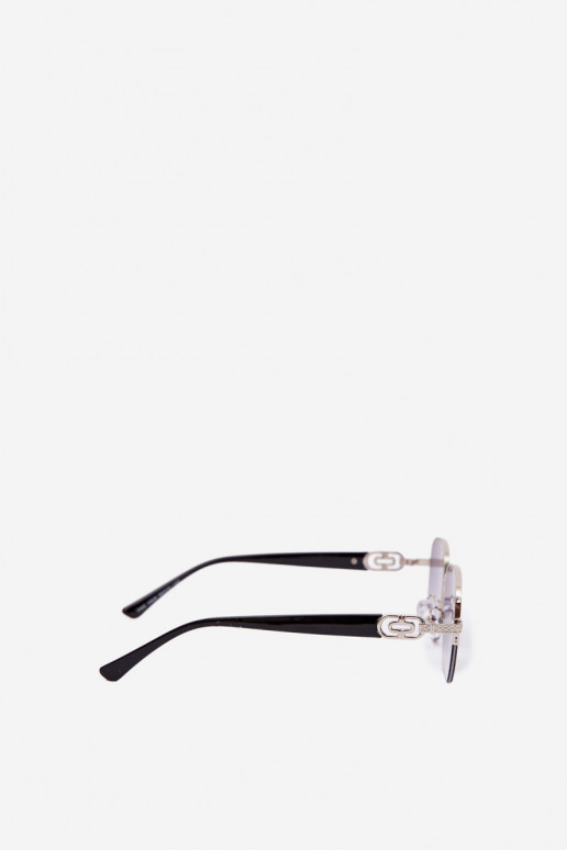 Akiniai nuo saulės su plonais rėmeliais ir UV filtru pilkos-juodos spalvos