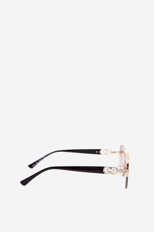 Akiniai nuo saulės su plonais rėmeliais ir UV filtru, rožinės spalvos
