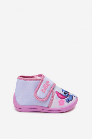 Vaikiškos šlepetės su lipniais užsegimais STITCH rožinės spalvos 2
