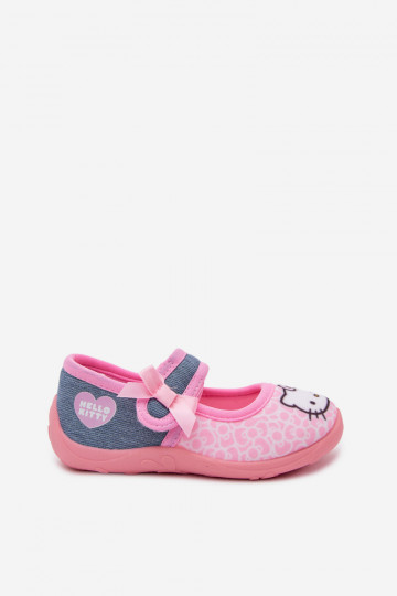 Vaikiškos šlepetės su lipniais užsegimais HELLO KITTY rožinės spalvos 2