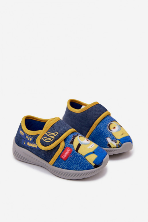 Vaikiškos šlepetės Minionki žydros-geltonos spalvos
