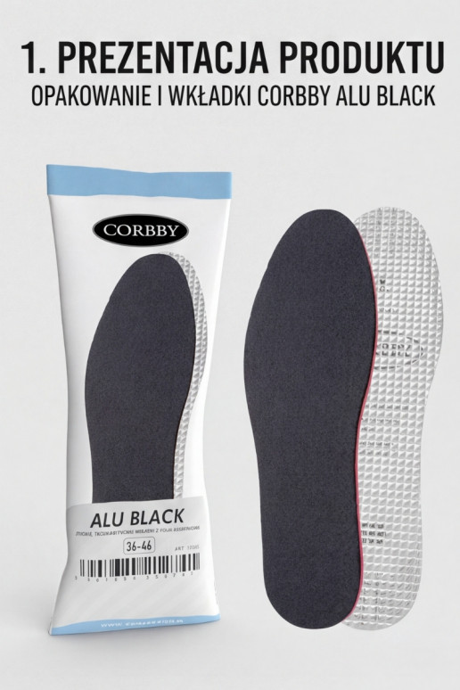 Corbby ALU BLACK Trisluoksniai vidpadžiai su aliuminio folija