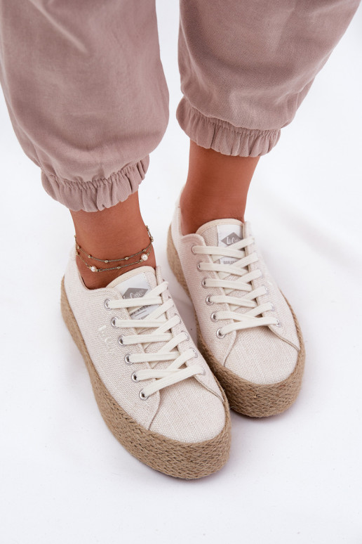 laisvalaikio bateliai su platforma Lee Cooper LCIN-25-02-3284 dramblio kaulo spalvos