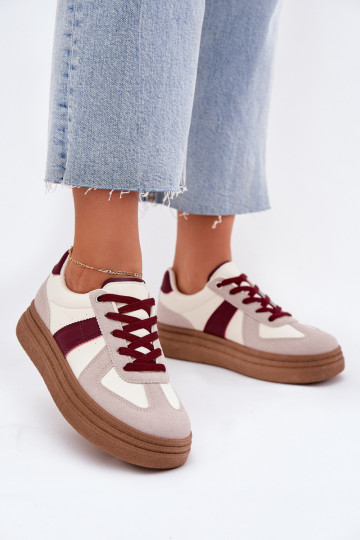 Moteriški sneakers batai su platforma bordo spalvos Dovina