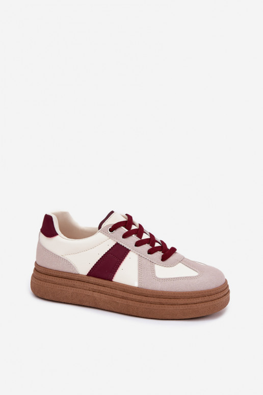 Moteriški sneakers batai su platforma bordo spalvos Dovina