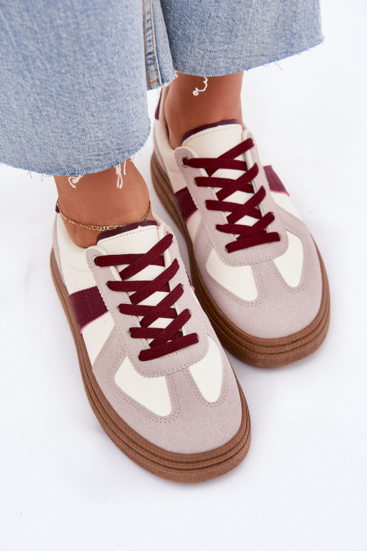 Moteriški sneakers batai su platforma bordo spalvos Dovina
