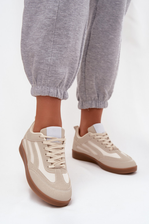 Smėlio spalvos moteriški sneakers modelio batai Hanelor